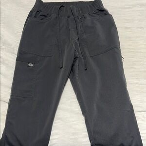 Dickies Black Cargo Pants with Elastic Waistband Scrubs